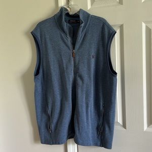 Blue zip up polo